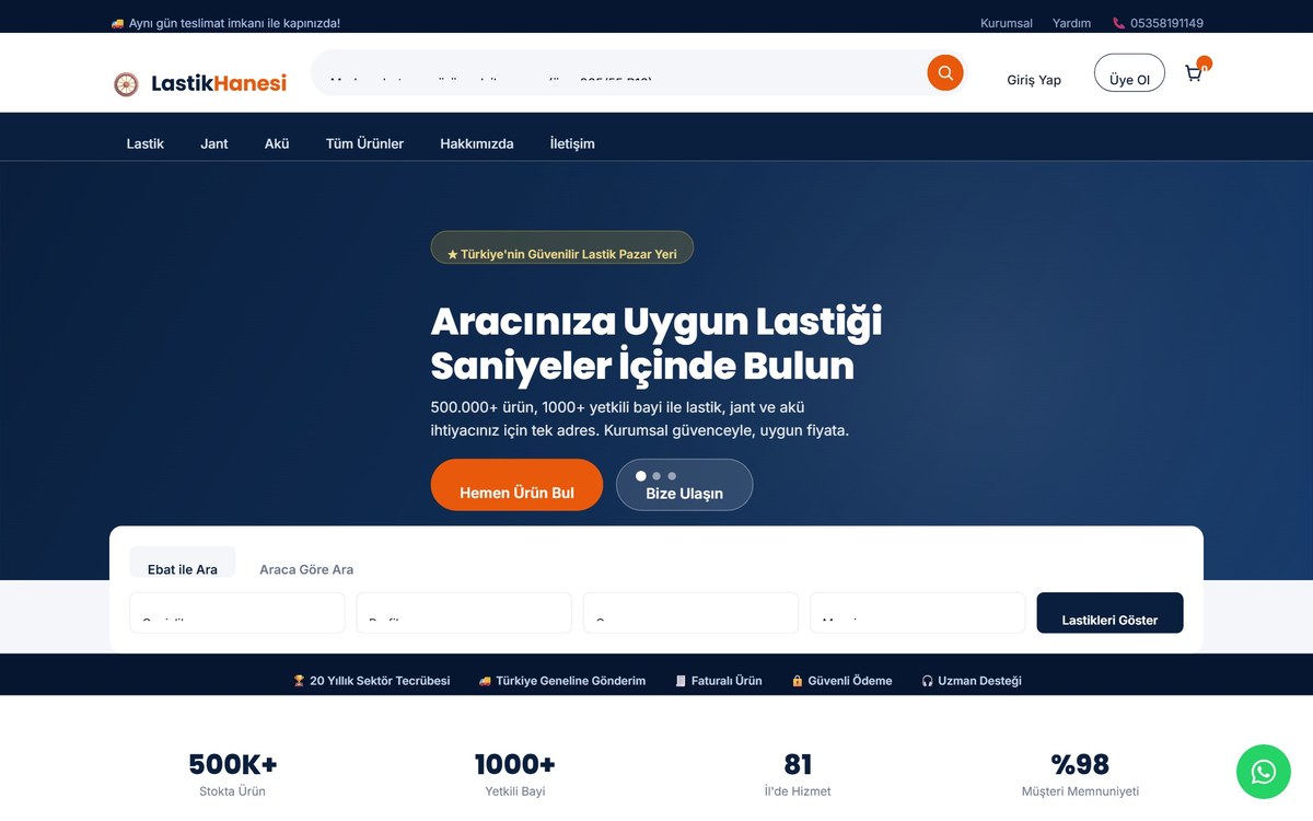 Lastik Hanesi lastik ve jant e-ticaret sitesi