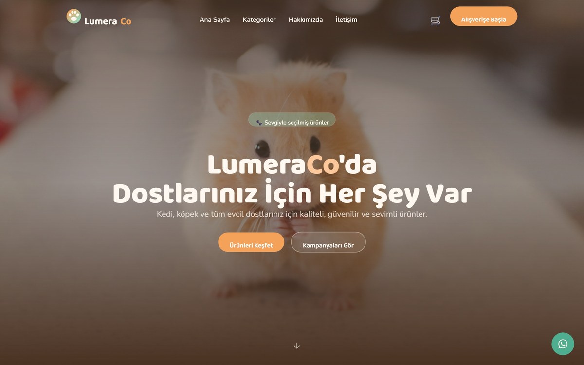 LumeraCo evcil hayvan ürünleri mağazası
